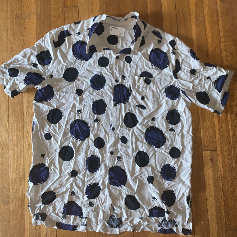 Your neighbors semi silk button down shirt size L